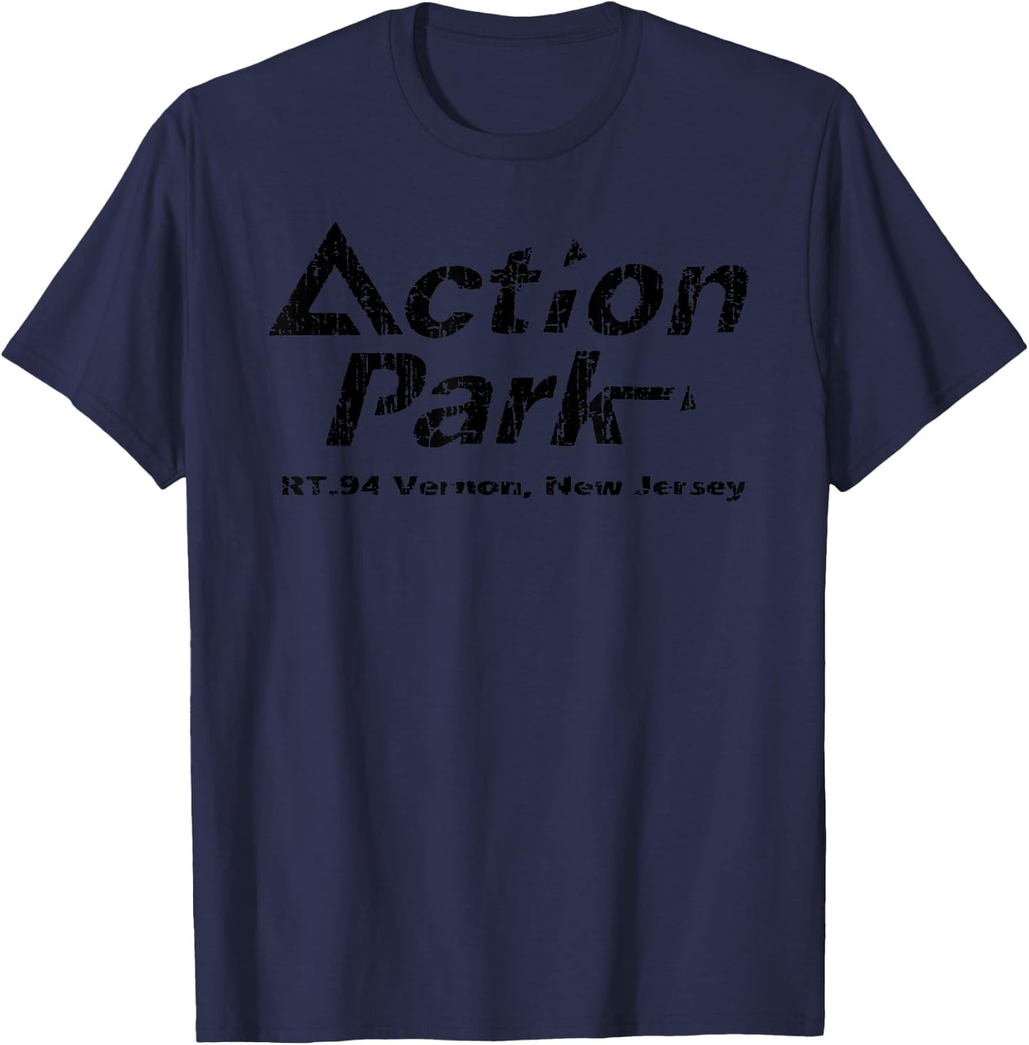 Action Park New Jersey Funny Actions Park New Jersey 1978 Vintage Grey Cotton Blend Classic Fit T-Shirt - T-Shirt | Navy