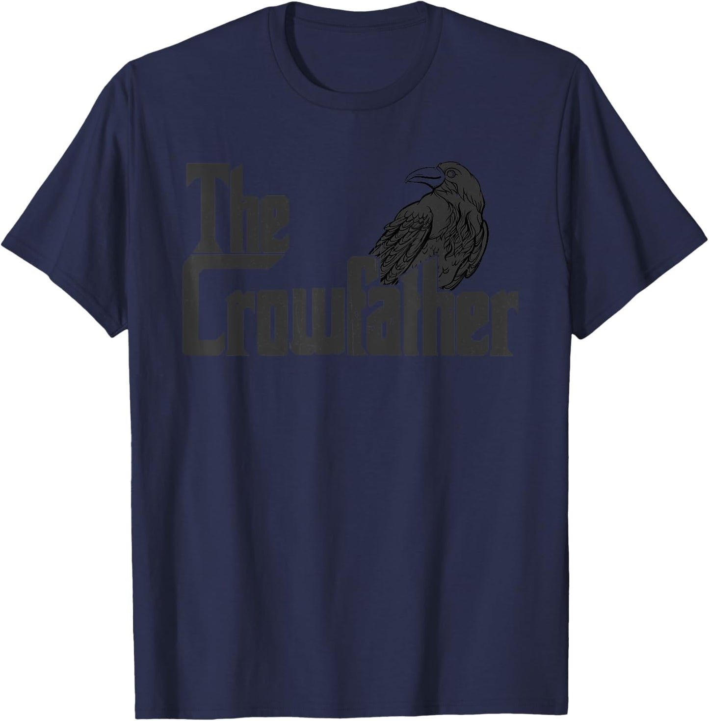 The Crowfather Raven Graphic Black Crow T-Shirt - T-Shirt | Navy