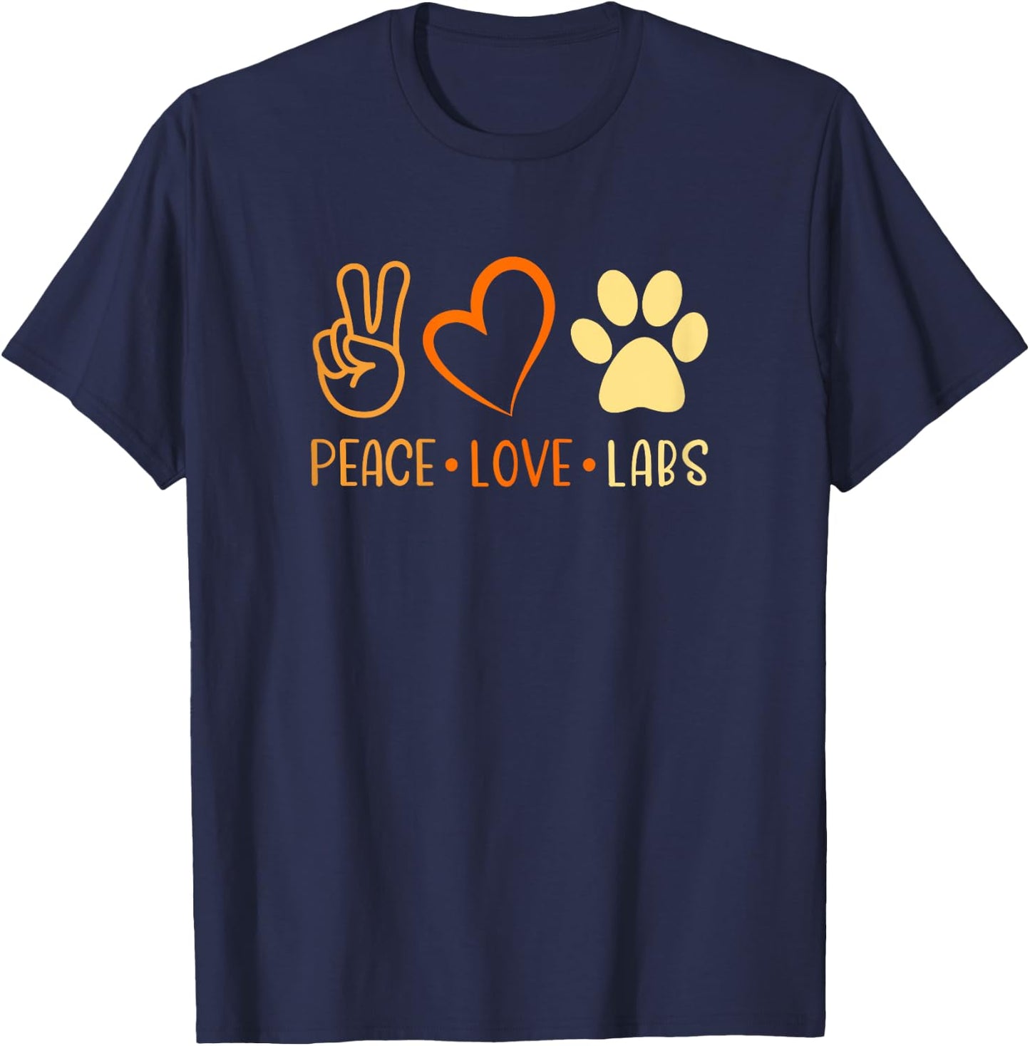 Peace Love Yellow Labs Labrador Lab Mom Fall Autumn T-Shirt - T-Shirt | Navy