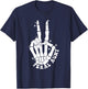 Punk Rock Mom Mother's Day Peace Skeleton Hand Feral Aunt T-Shirt - T-Shirt | Navy
