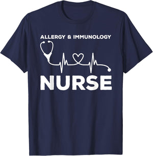 Allergy & Immunology Nurse Outfit Registered Nurses Nursing T-Shirt - T-Shirt | Navy