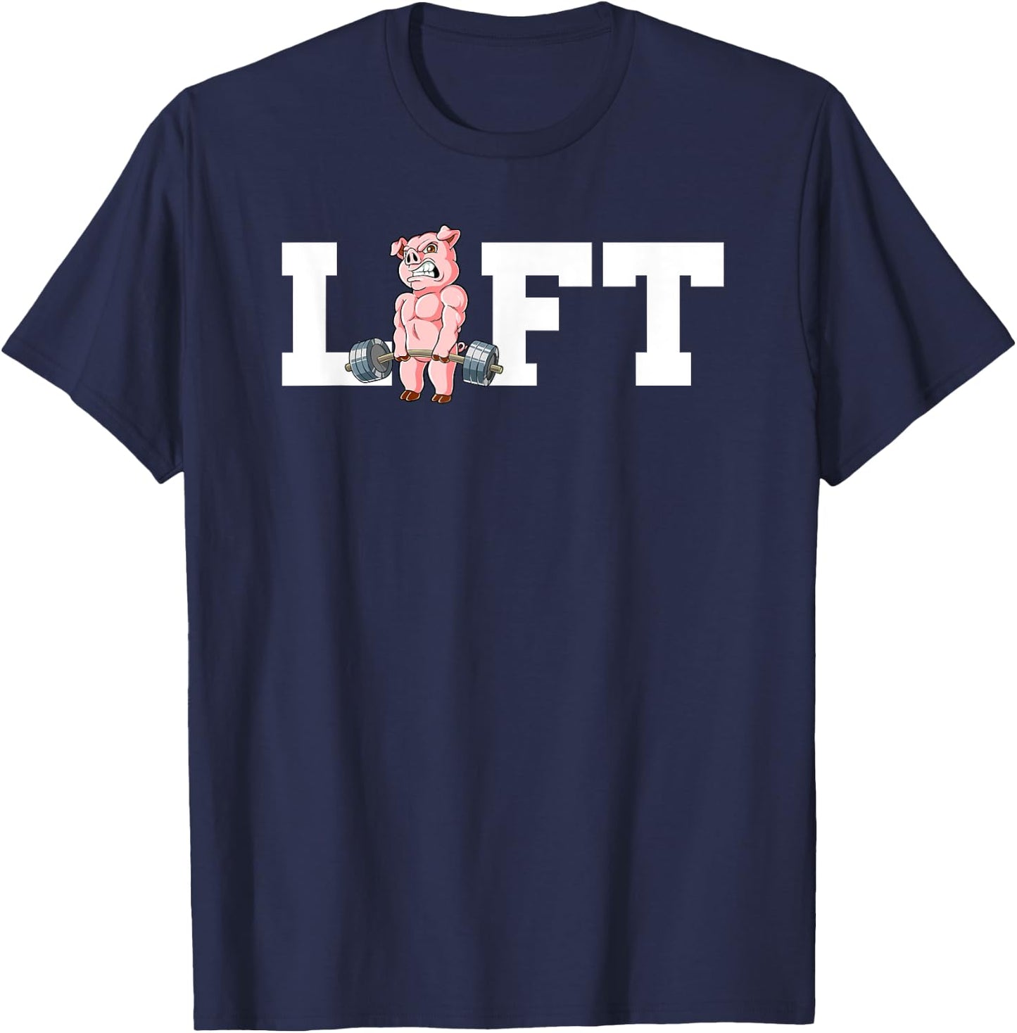 Pig Gym Weight Training Lift Deadlift T-Shirt - T-Shirt | Navy