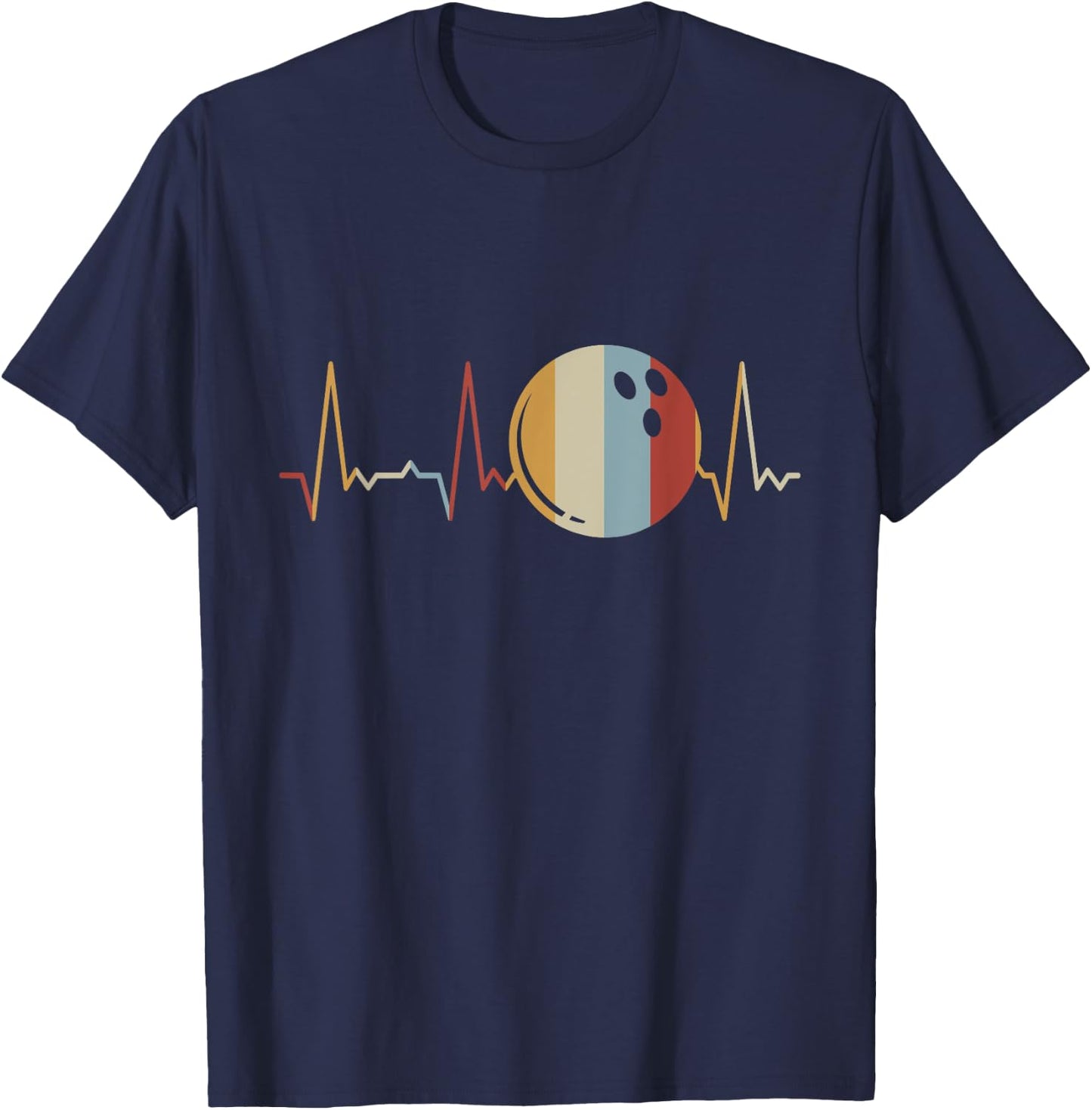 Heartbeat Bowling Ball T-Shirt - T-Shirt | Navy