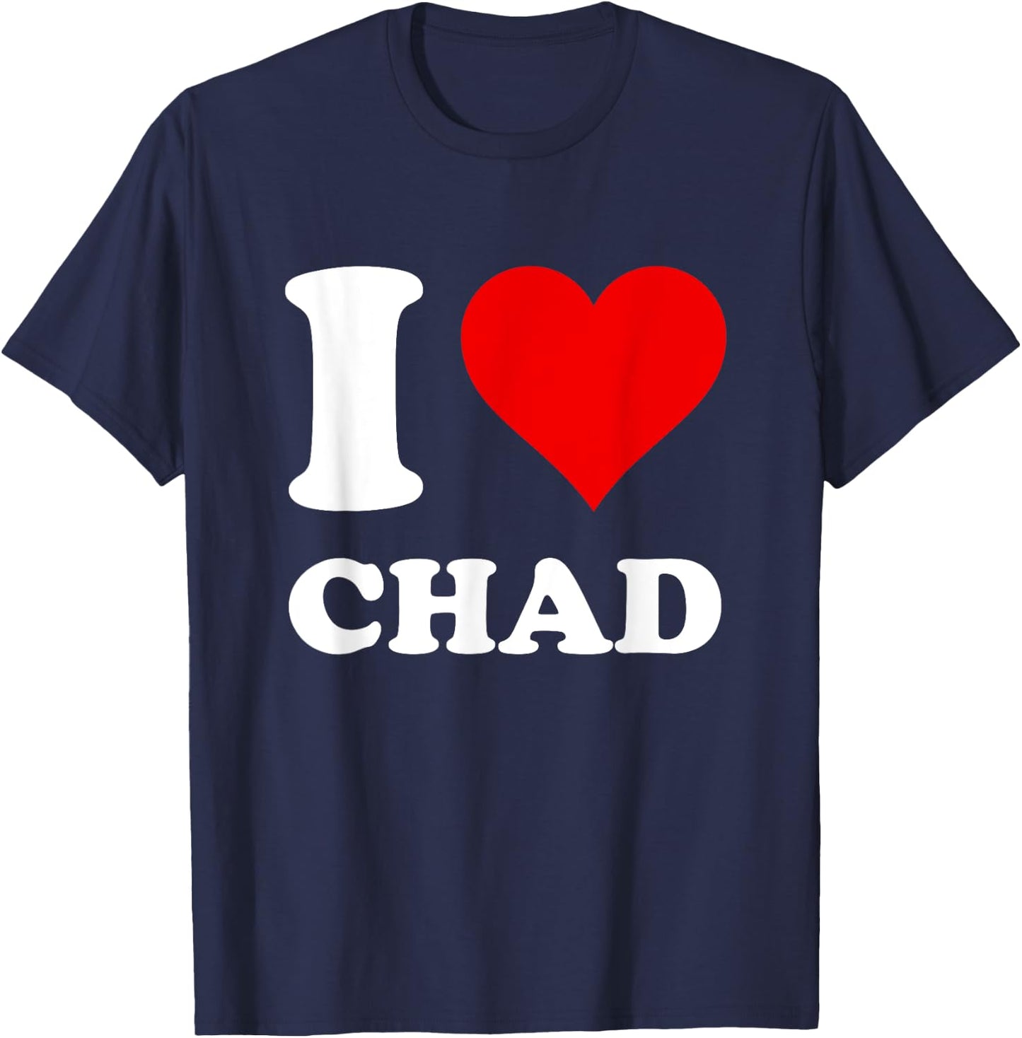 Red Heart I Love Chad T-Shirt - T-Shirt | Navy