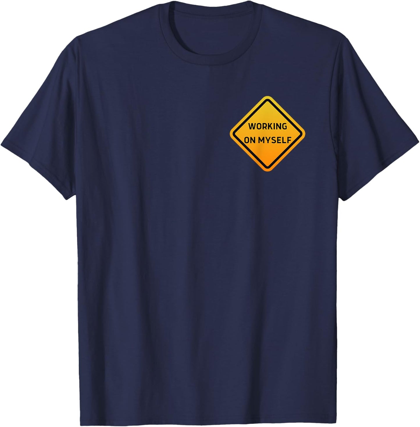 Gym Pump Cover Working on Myself Graphic T-Shirt - T-Shirt | Navy