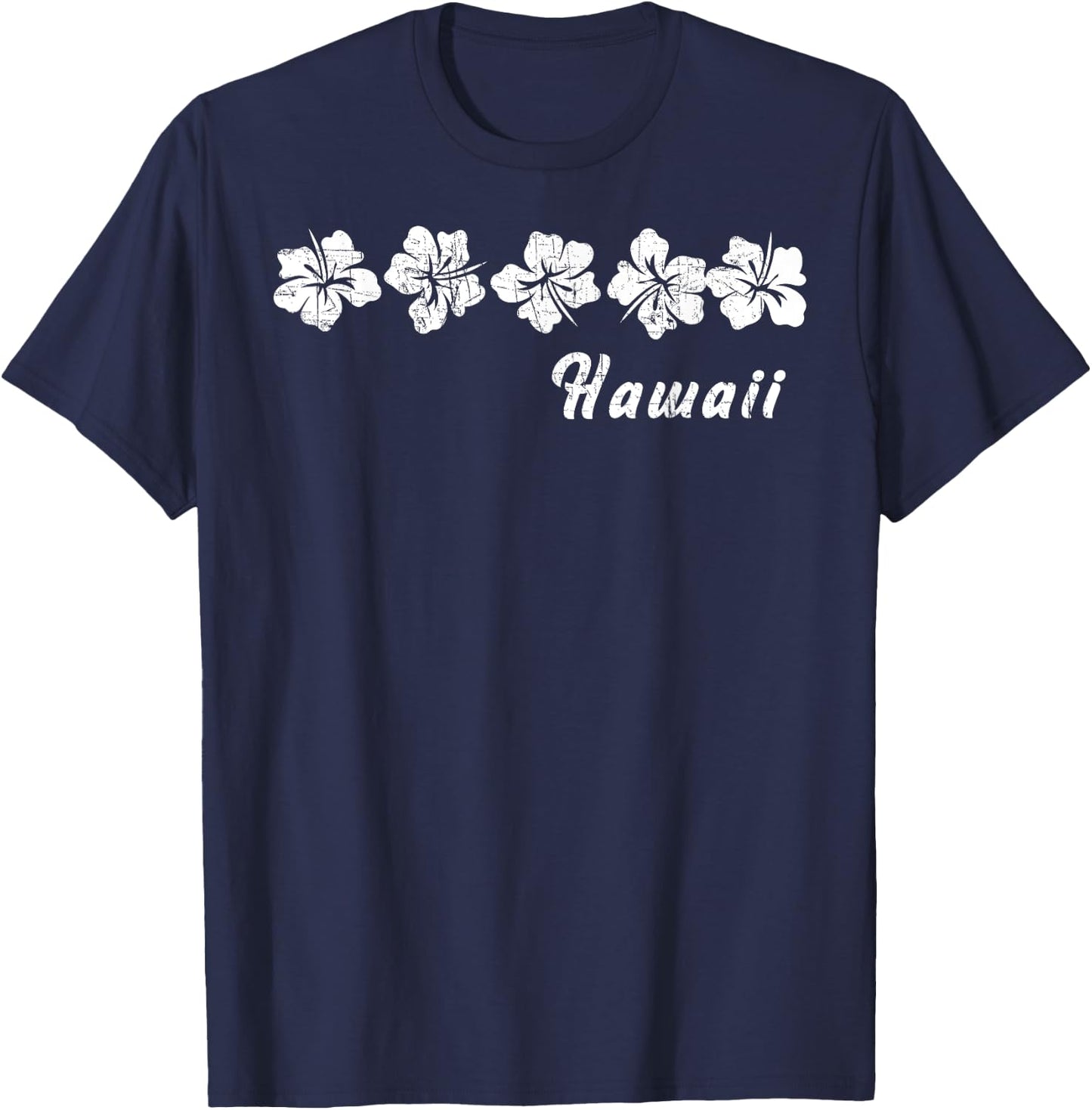 Aloha Hawaii Hawaiian Vacation Hibiscus Flower Surfing T-Shirt - T-Shirt | Navy