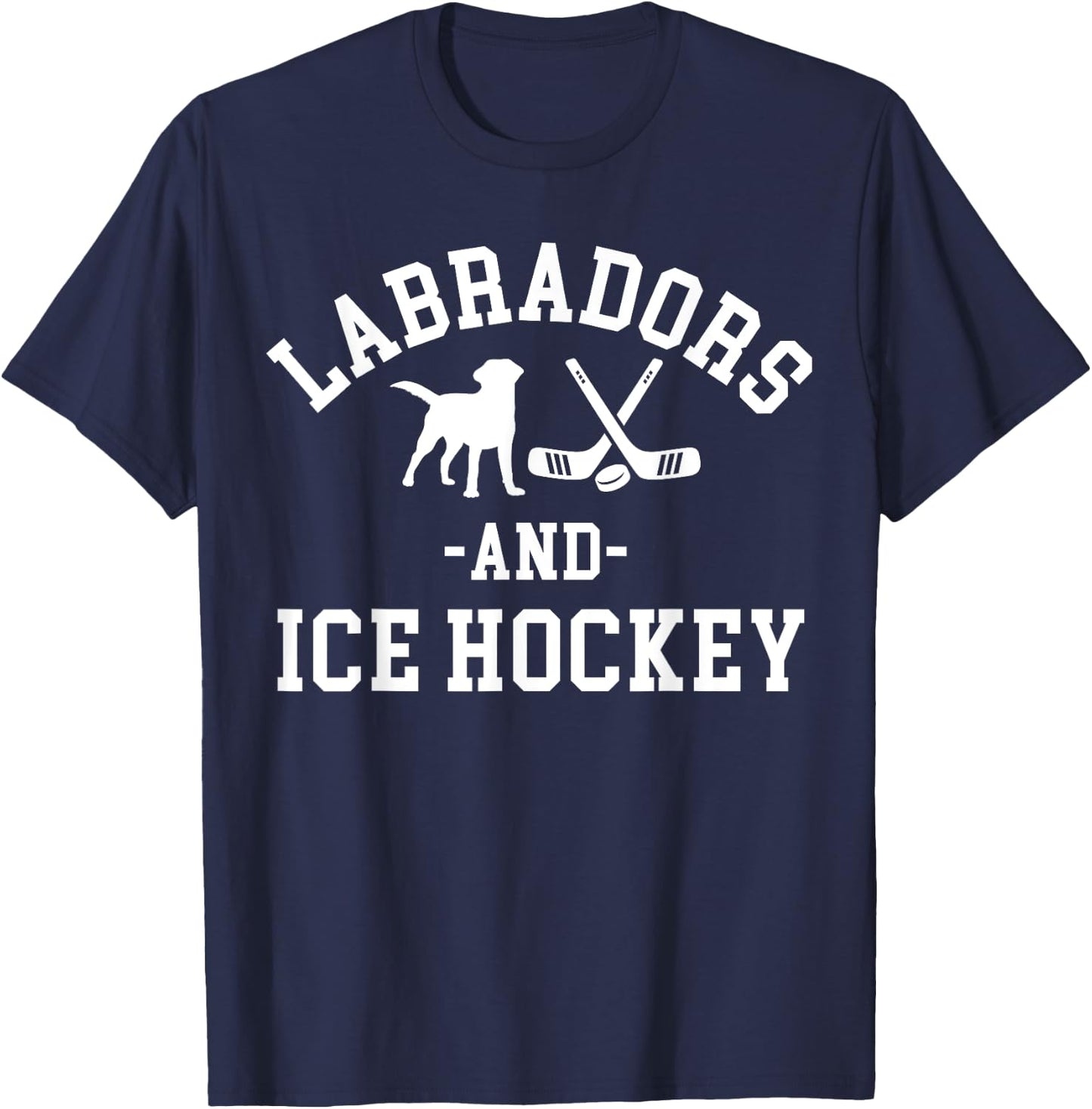 Black Yellow Chocolate Labs Ice Hockey Labrador Lab Mom Dad T-Shirt - T-Shirt | Navy
