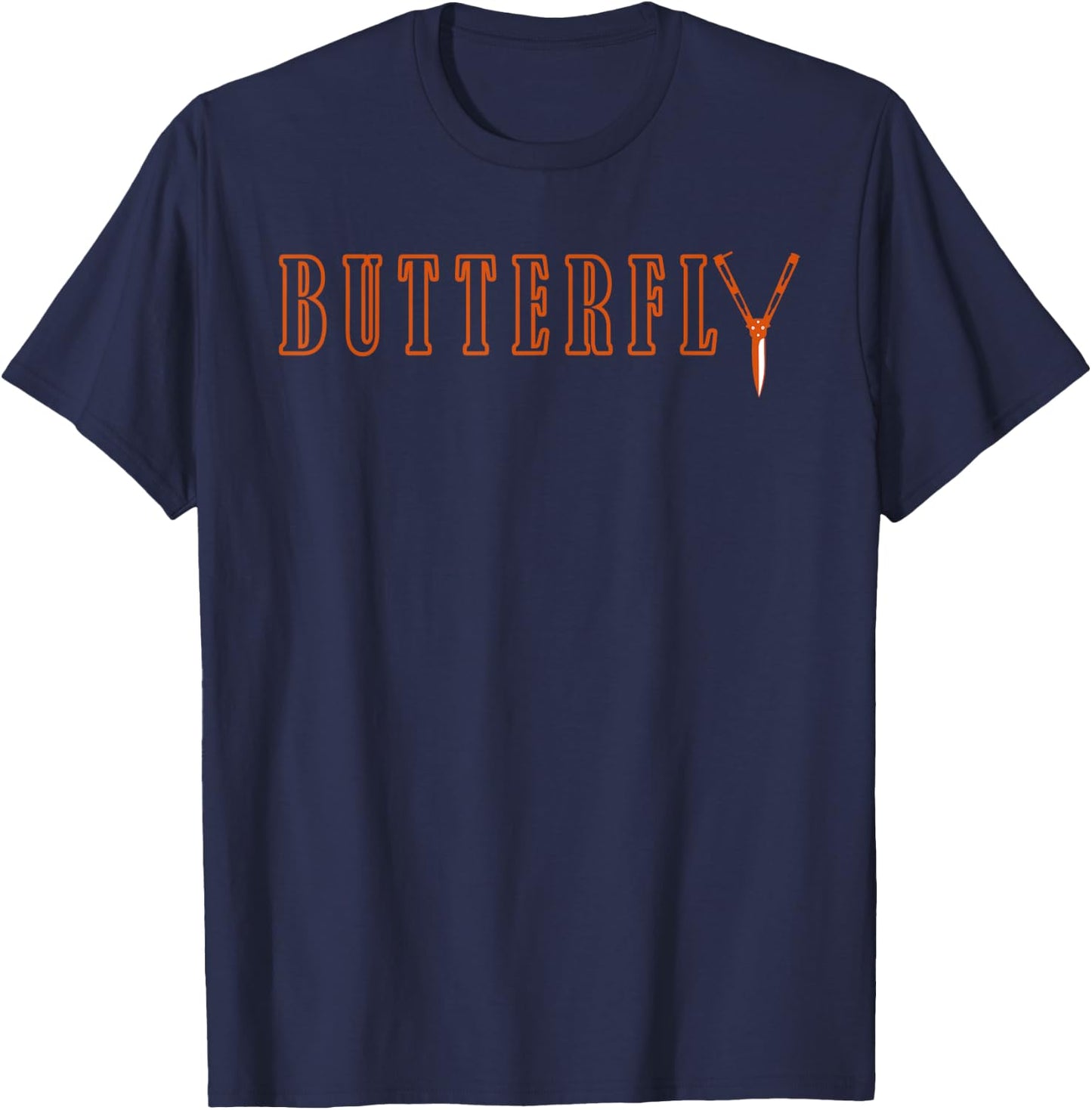 Knife butterfly Knifes Balisong Flipping Butterfly Knife T-Shirt - T-Shirt | Navy