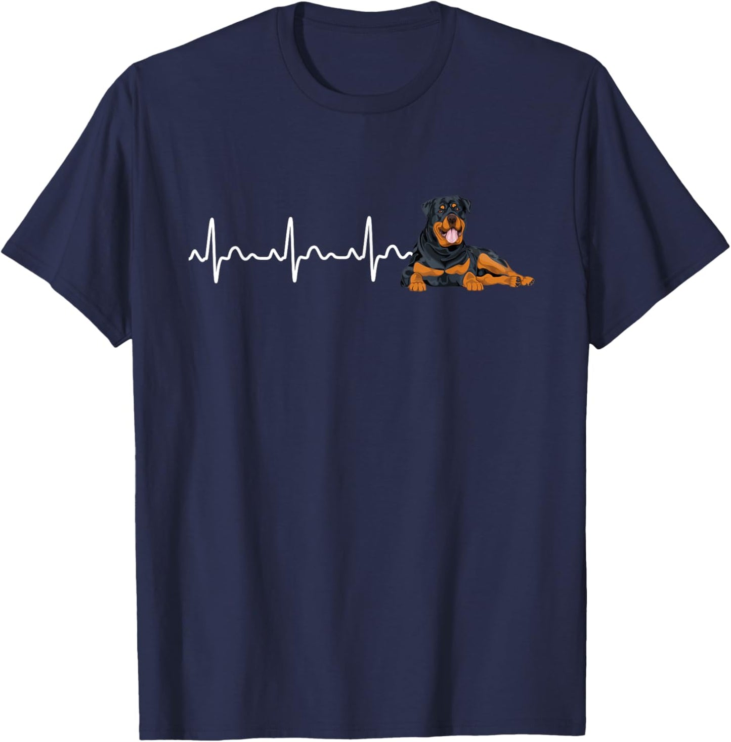 Rottweiler Heartbeat - Puppy Owner Animal Lover Veterinarian T-Shirt - T-Shirt | Navy
