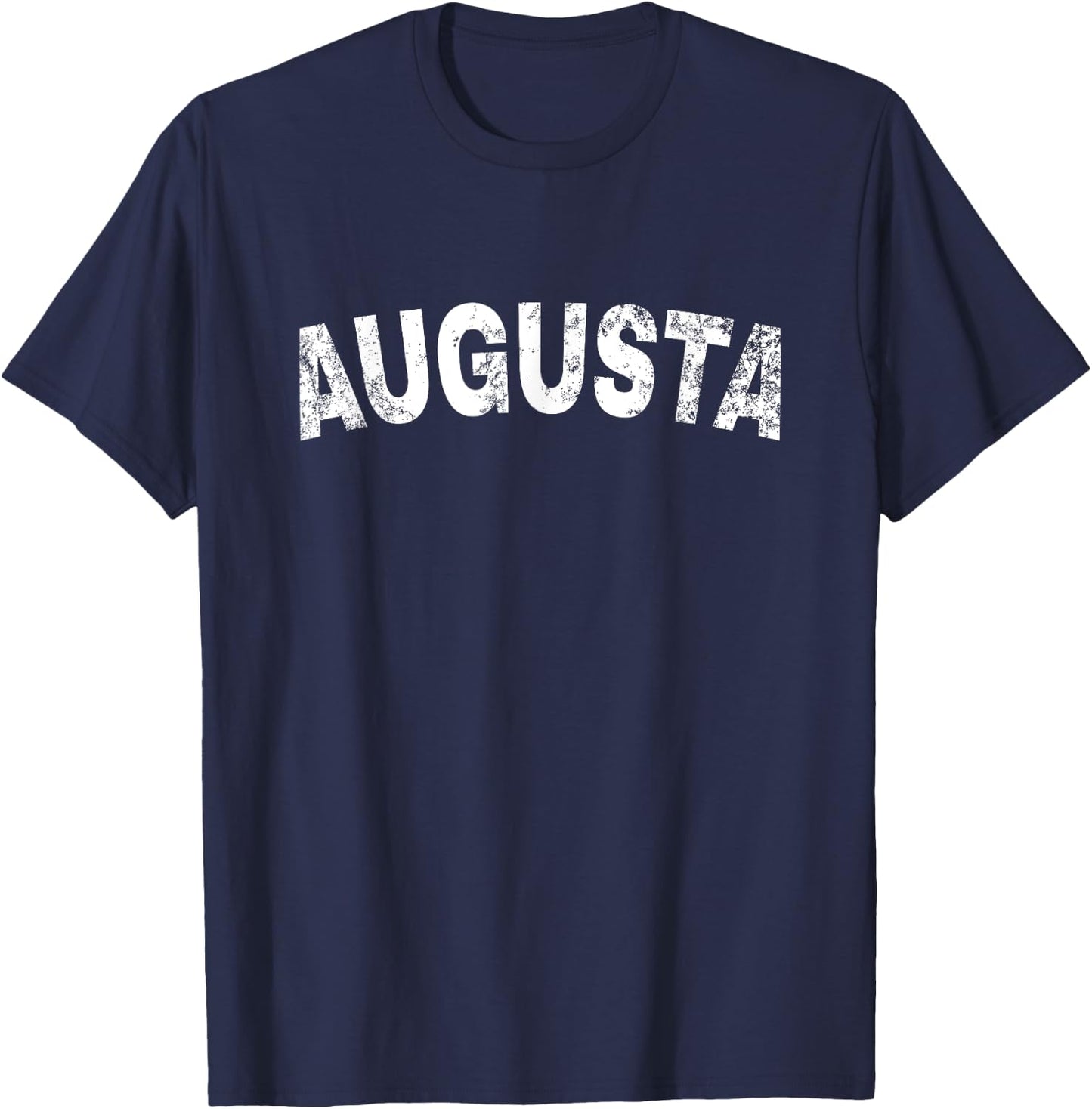 Vintage Augusta White Text Apparel T-Shirt - T-Shirt | Navy