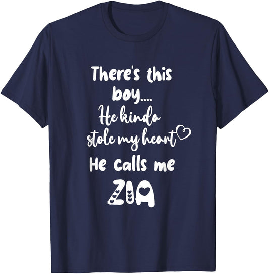 Italy Italian Aunt This Boy Calls Me Zia T-Shirt - T-Shirt | Navy