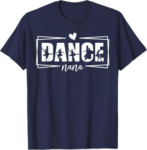 Dance Nana Cheer Dance Grandmother Retro Ballerina T-Shirt - T-Shirt | Navy