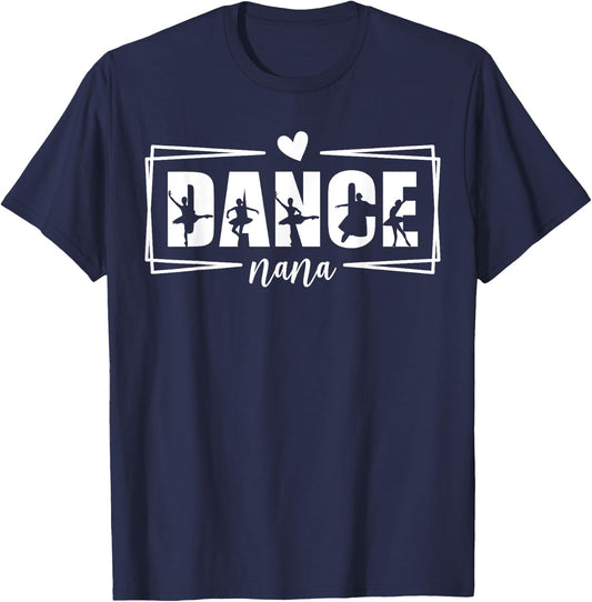 Dance Nana Cheer Dance Grandmother Retro Ballerina T-Shirt - T-Shirt | Navy