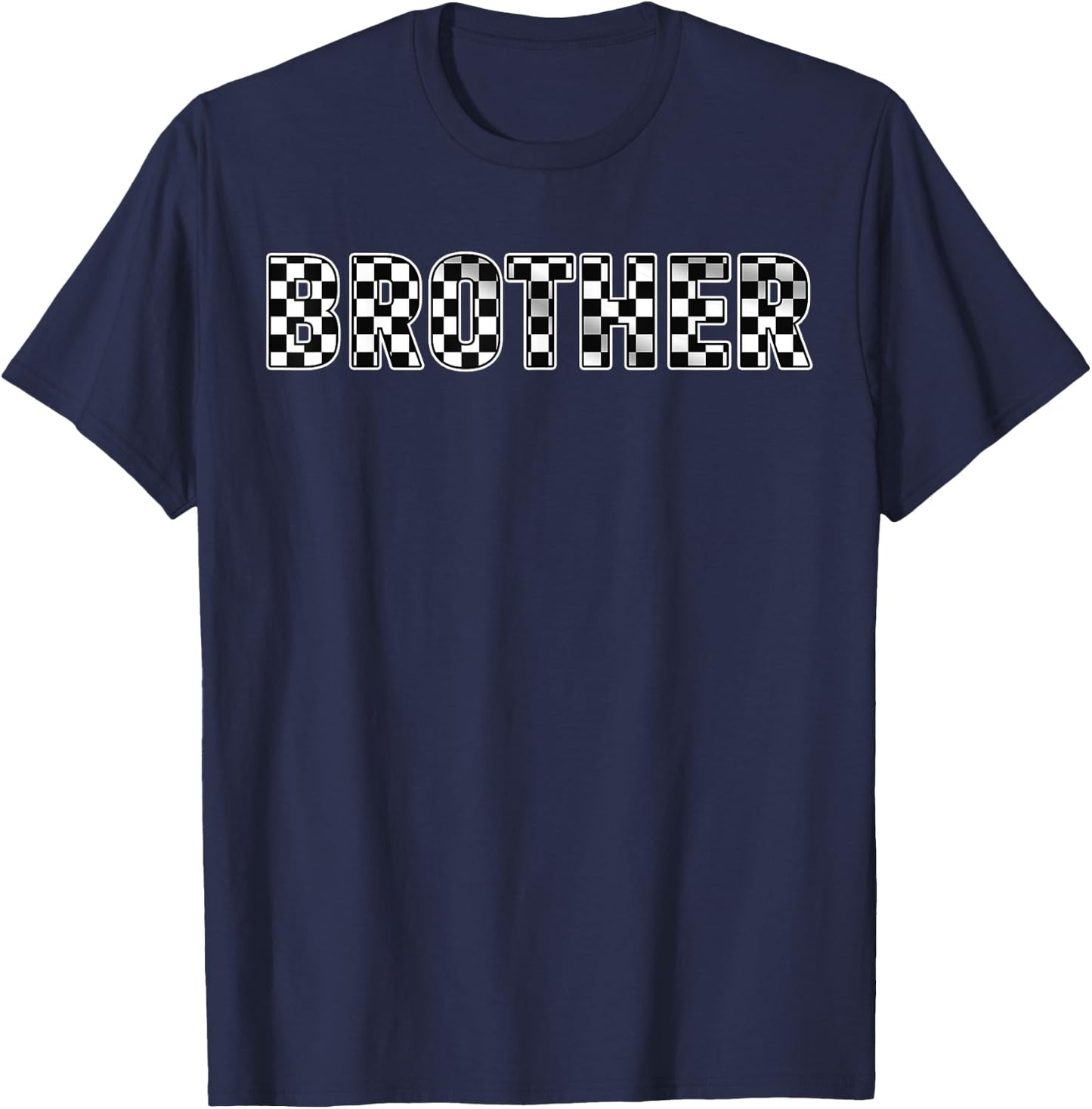 Pit Crew Brother Racing Car Family Matching Birthday Party T-Shirt - T-Shirt | Navy