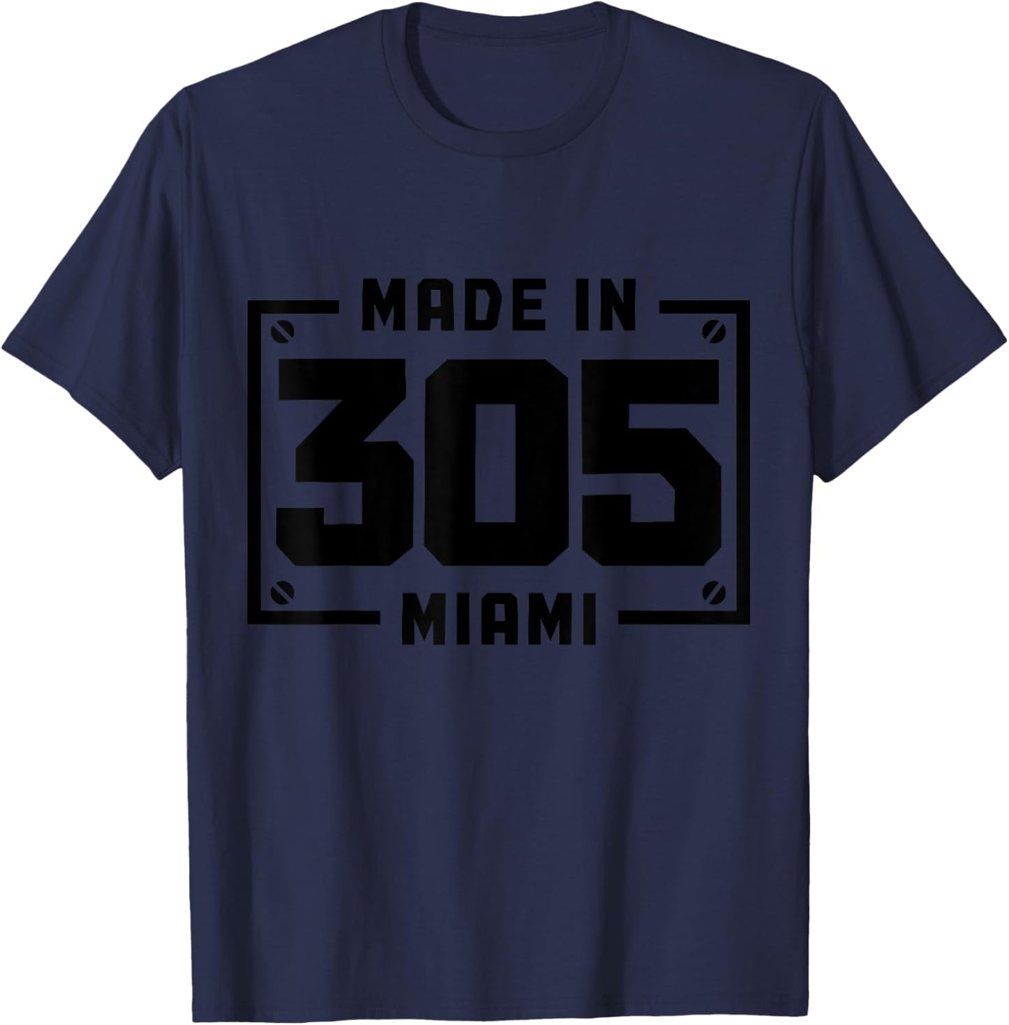 Miami Florida 305 Area Code Vintage FL Pride T-Shirt - T-Shirt | Navy