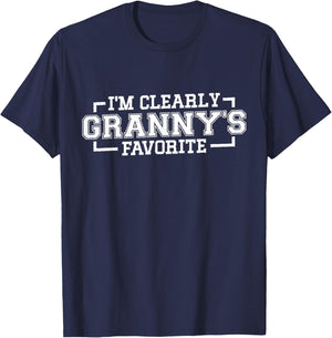 I'm Clearly Granny's Favorite, Grandson Grandma T-Shirt - T-Shirt | Navy