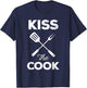 Kiss The Cook Funny BBQ Chef Dad T-Shirt - T-Shirt | Navy