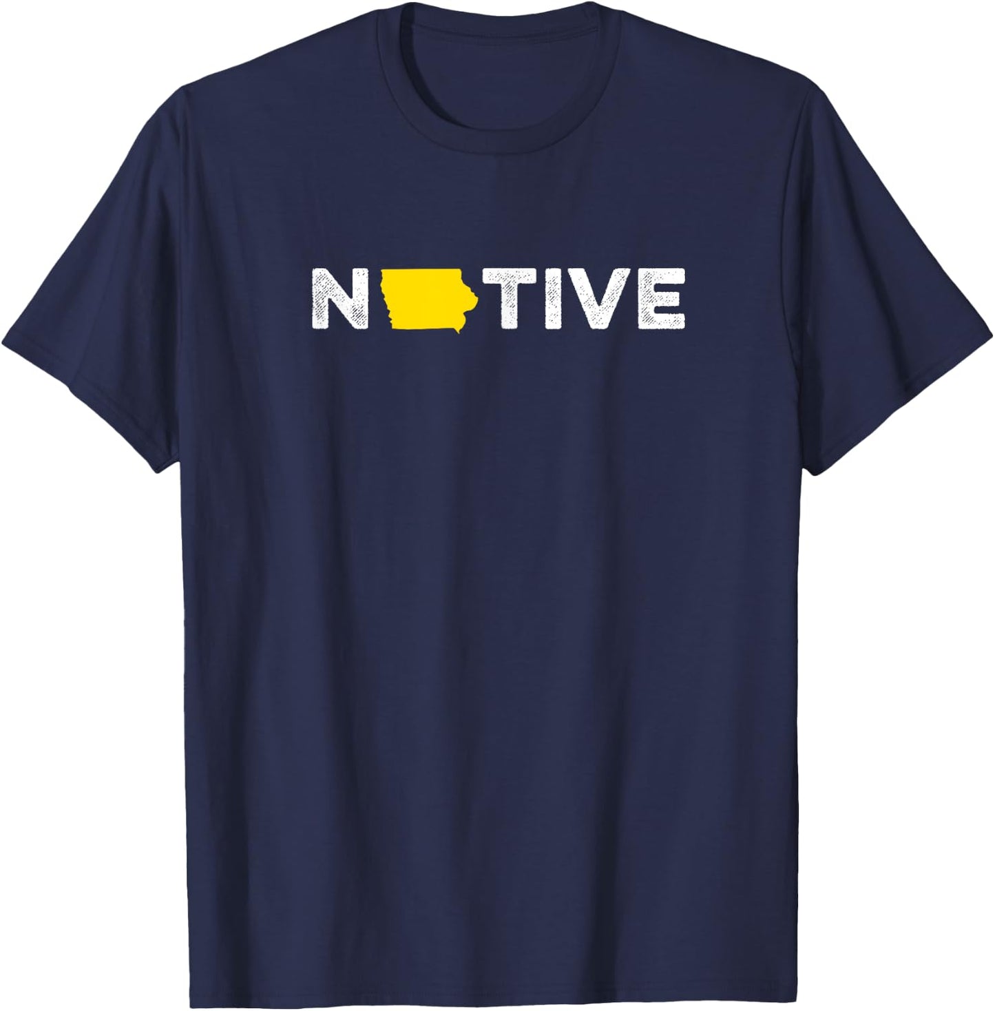 Native Iowa Home State Pride Hiking T-Shirt - T-Shirt | Navy