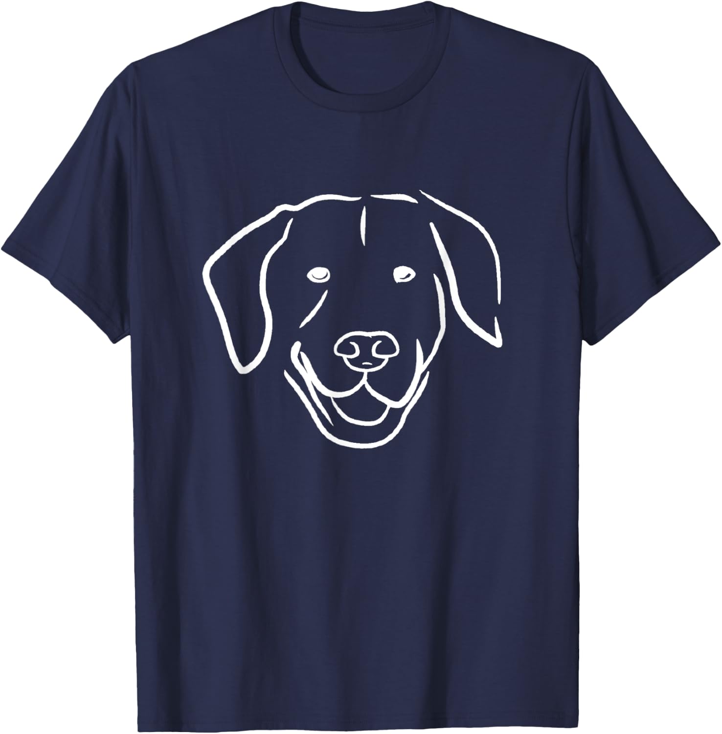Dog Line Art Minimal Dog Women T-Shirt - T-Shirt | Navy