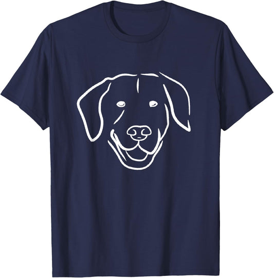 Dog Line Art Minimal Dog Women T-Shirt - T-Shirt | Navy