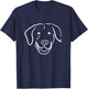 Dog Line Art Minimal Dog Women T-Shirt - T-Shirt | Navy