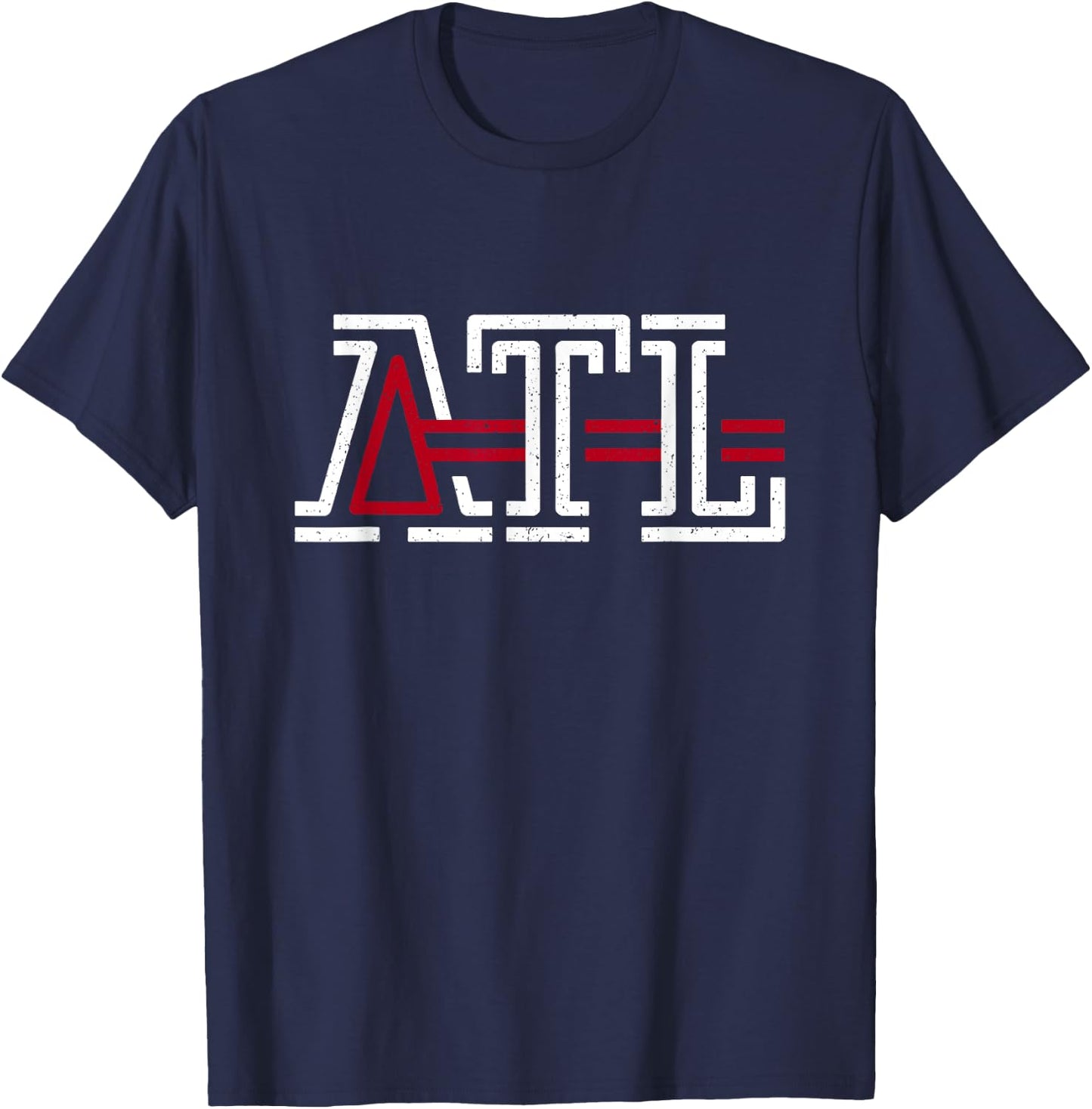 Vintage Atlanta Georgia ATL Classic Distressed T-Shirt - T-Shirt | Navy