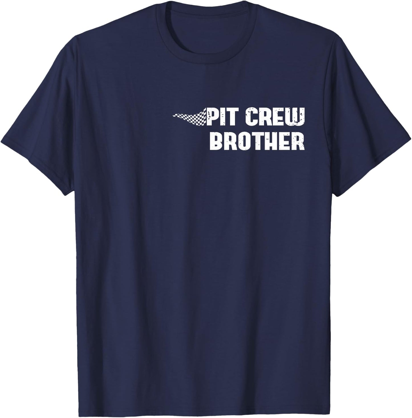 Pit Crew Brother Racing Car Family Matching Birthday Party T-Shirt - T-Shirt | Navy