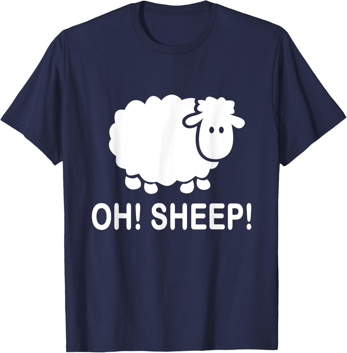 Oh Sheep Funny Sheep Farmer Pun T-Shirt - T-Shirt | Navy