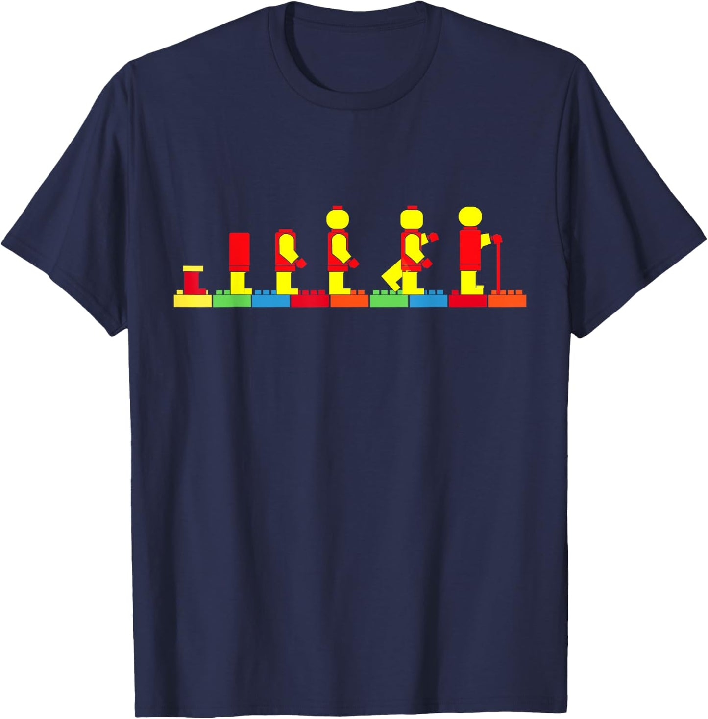 Bricks Evolution Master Builder Building Blocks T-Shirt - T-Shirt | Navy