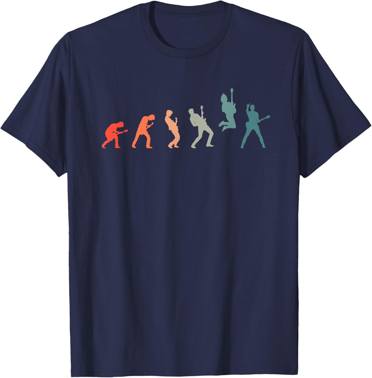 Guitarist with Guitar Evolution T-Shirt - T-Shirt | Navy