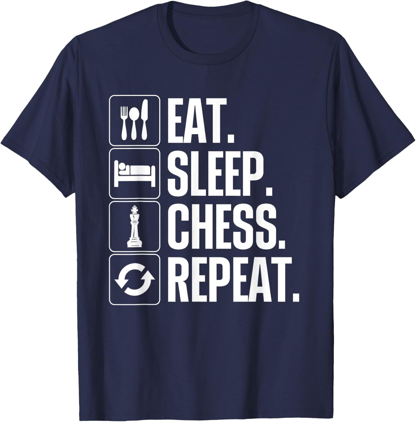 Cute Chess Player Art Boys Kids Chess Lover Novelty T-Shirt - T-Shirt | Navy