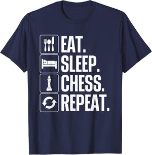 Cute Chess Player Art Boys Kids Chess Lover Novelty T-Shirt - T-Shirt | Navy