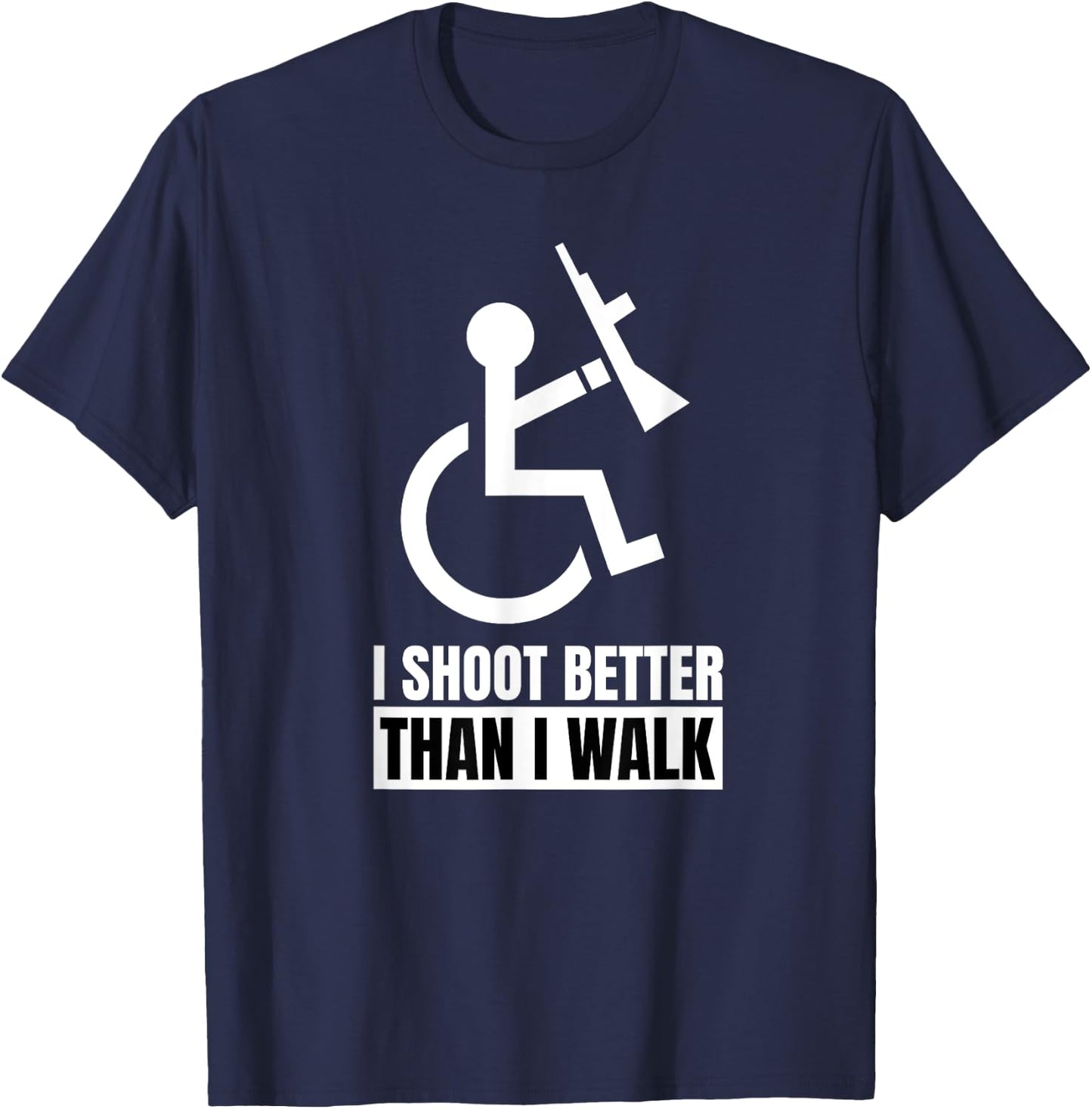 Disabled Veteran Gun Owner Military Soldier Wheelchair User T-Shirt - T-Shirt | Navy