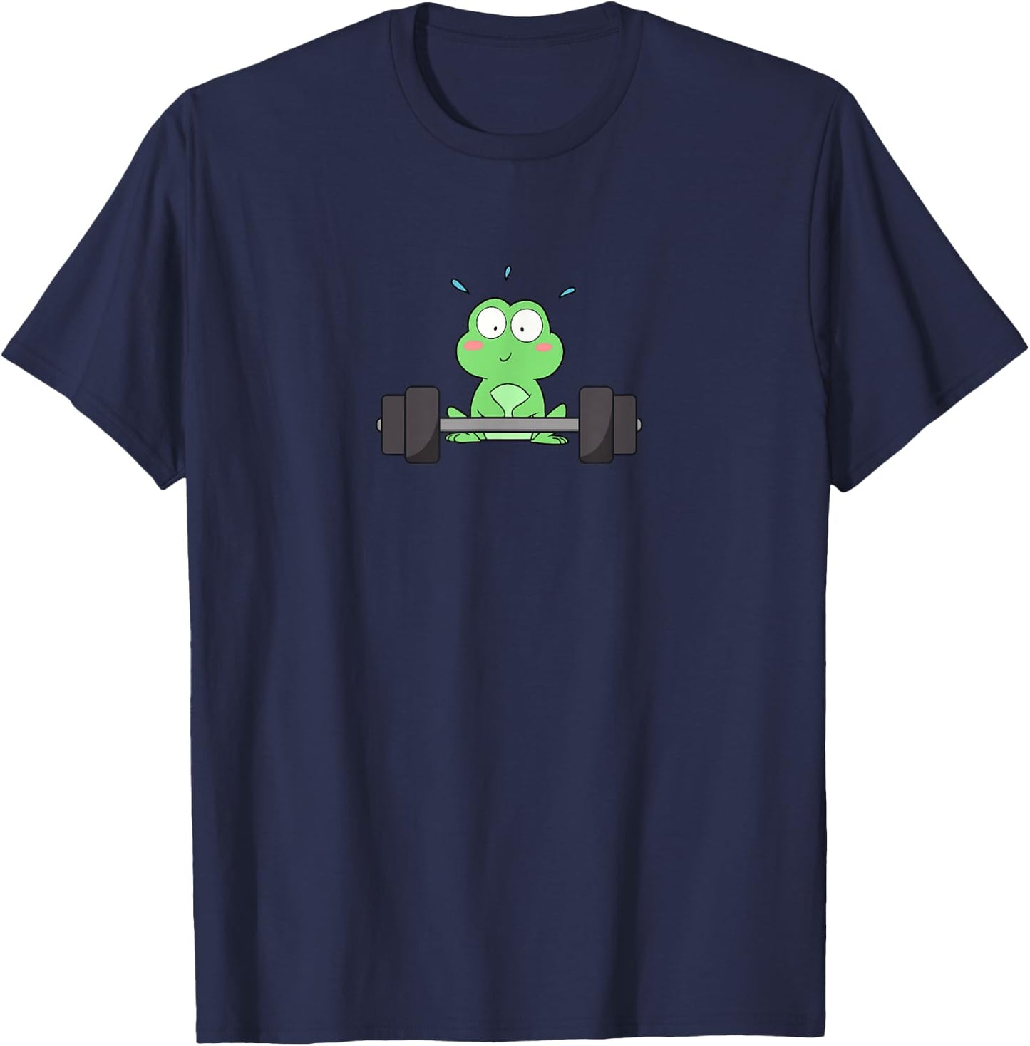 Cute Frog Exercise Deadlift Aesthetic Funny Gym Toad T-Shirt - T-Shirt | Navy