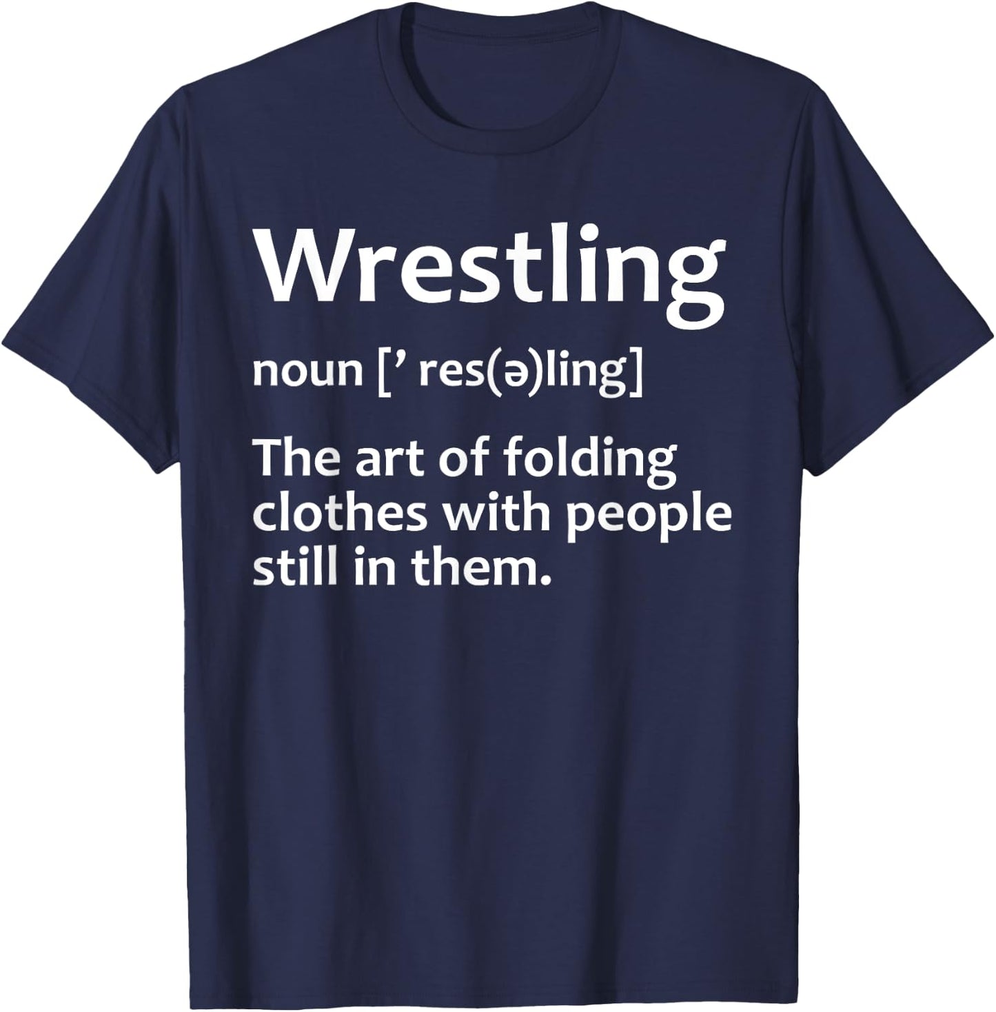Funny Wrestling Design Women Boys Girls Wrestlers Small T-Shirt - T-Shirt | Navy