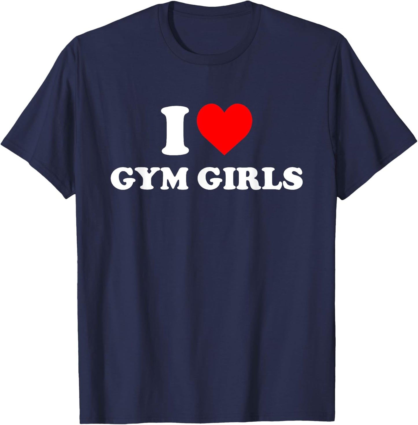 I Love Gym Girls Heart T-Shirt - T-Shirt | Navy