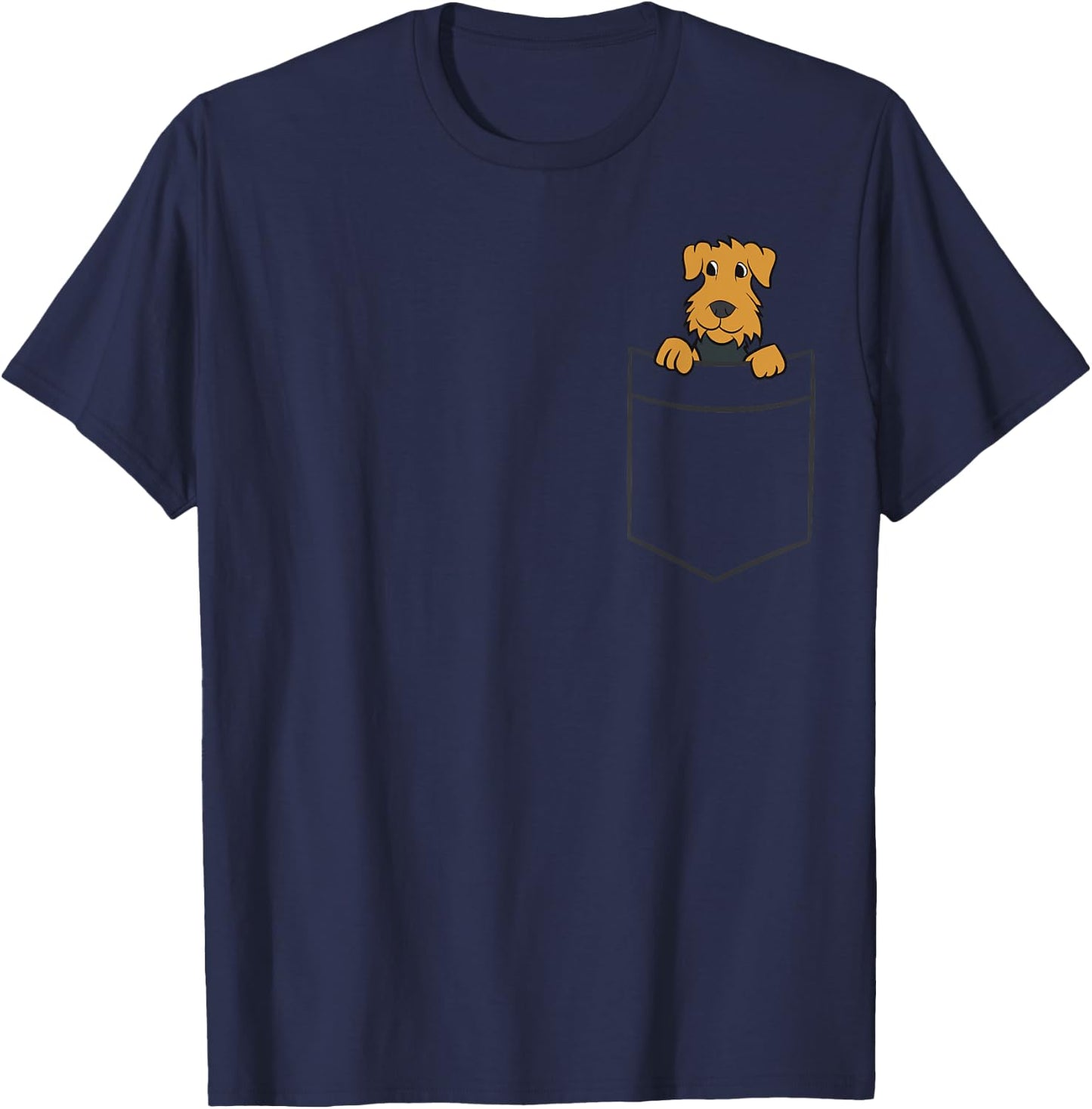 Airedale Terrier In A Pocket Cute Airedale Terrier Dog T-Shirt - T-Shirt | Navy