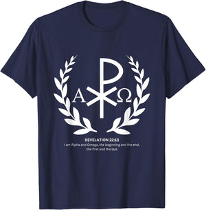 Alpha and omega -REVELATION 22:13 T-Shirt - T-Shirt | Navy