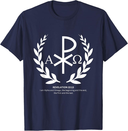 Alpha and omega -REVELATION 22:13 T-Shirt - T-Shirt | Navy