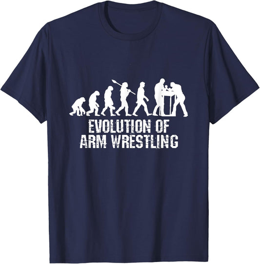 Evolution Of Arm Wrestling T-Shirt - T-Shirt | Navy