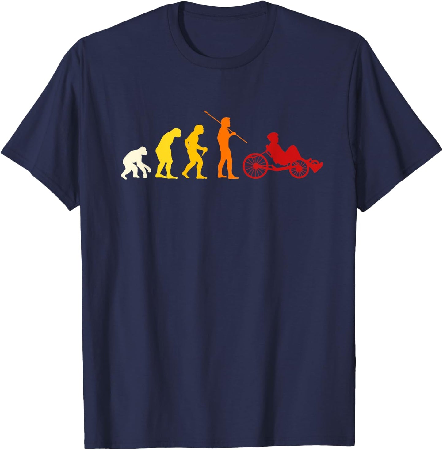 Great Recumbent Bike Evolution Design Cycling T-Shirt - T-Shirt | Navy