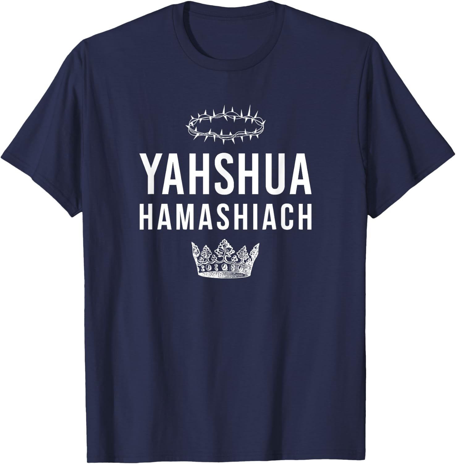 Yahshua Hamashiach Crowns T-Shirt - T-Shirt | Navy