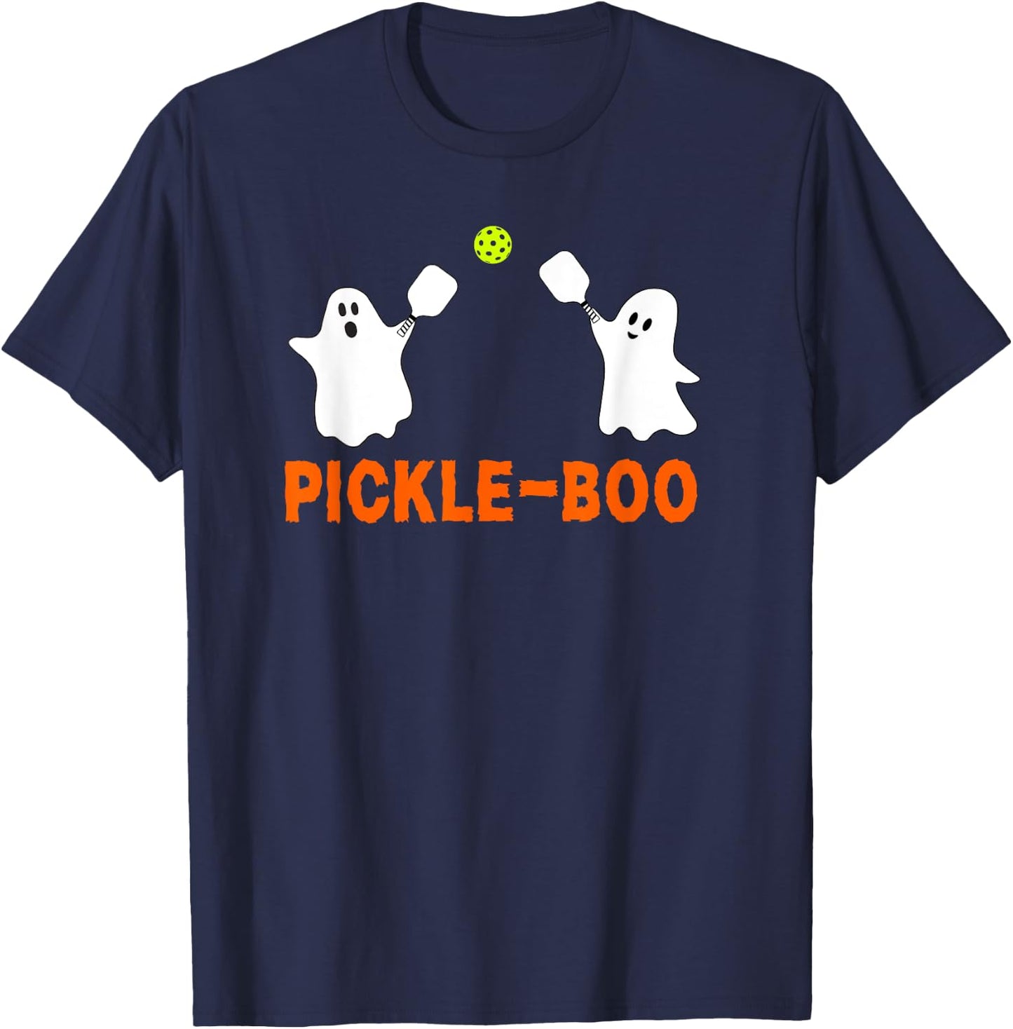 Halloween Pickleball Pickle-Boo Ghosts T-Shirt - T-Shirt | Navy