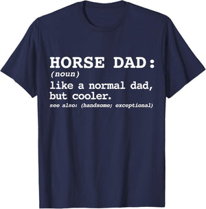 MAD LABS Dad's with Horses, Equestrian Lover Horse Dad T-Shirt - T-Shirt | Navy