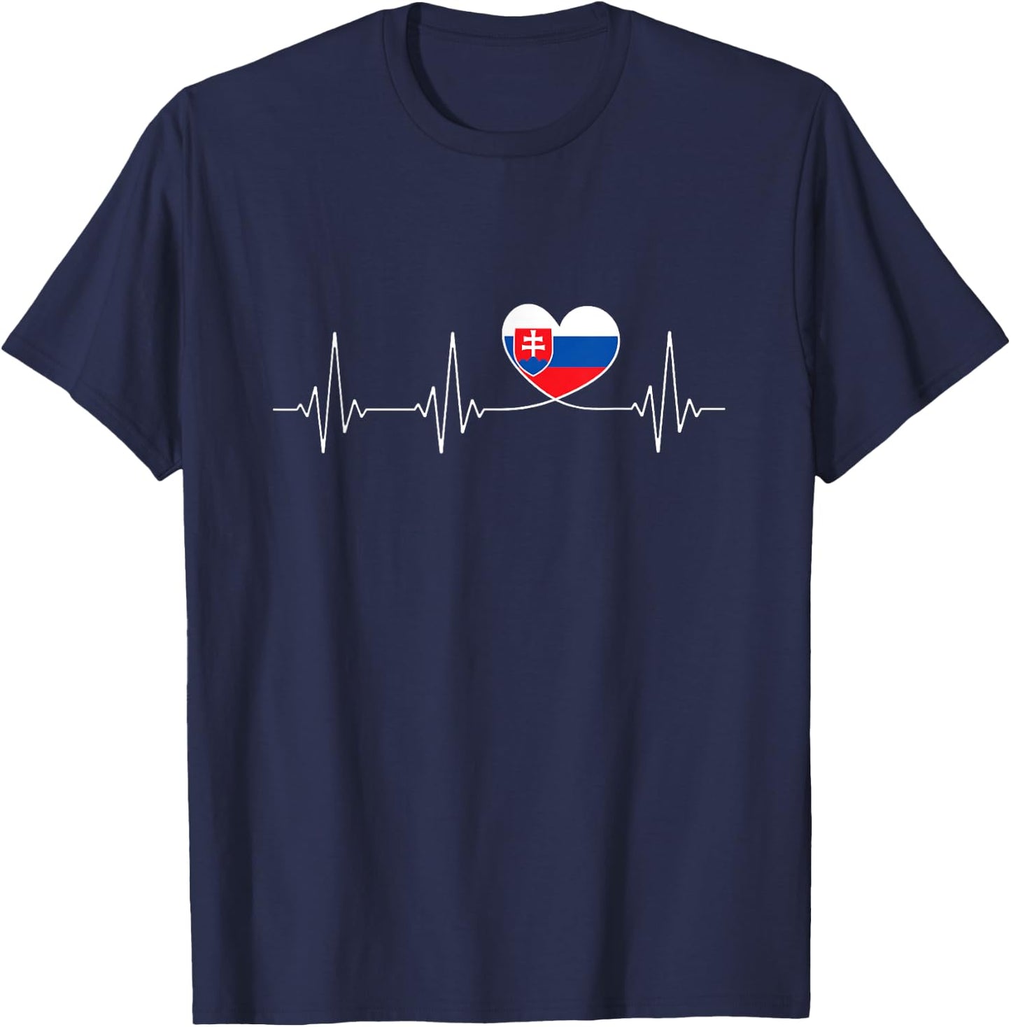 Slovensko Love and Slovak Flag with Heart for Slovakia T-Shirt - T-Shirt | Navy
