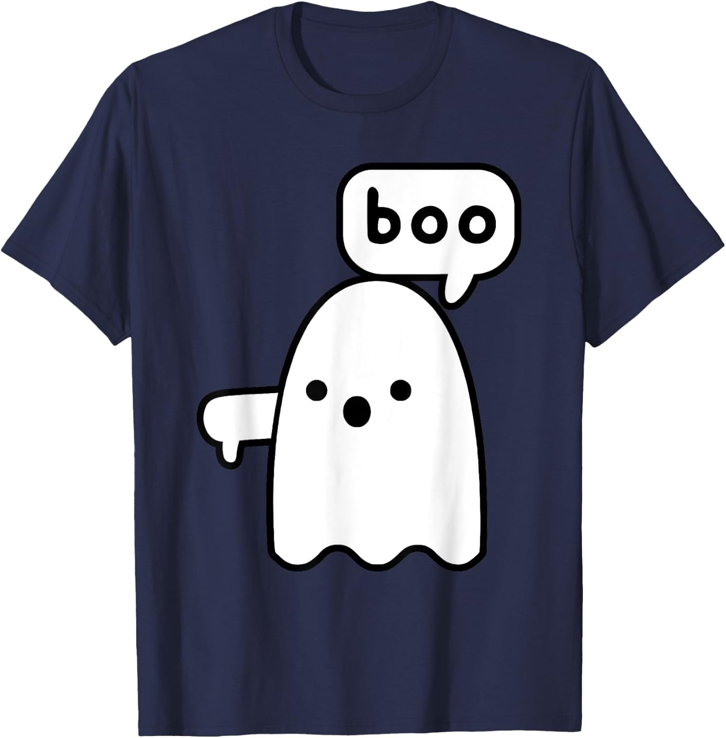 Thumbs Down Ghost Screaming Boo Disapproval Ghost halloween T-Shirt - T-Shirt | Navy