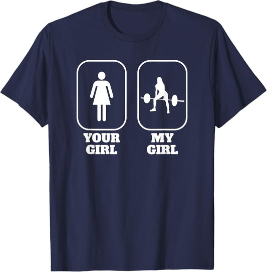 Sumo Deadlift Powerlifting Weightlifting Girlfriend T-Shirt - T-Shirt | Navy