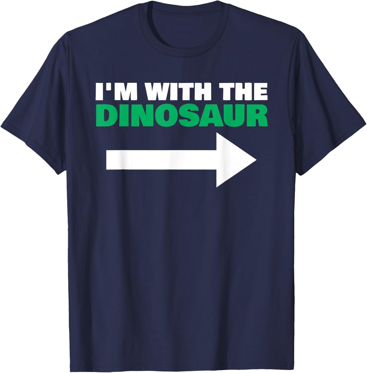 I'm With The Dinosaur Fun Matching Halloween Couple Costume T-Shirt - T-Shirt | Navy