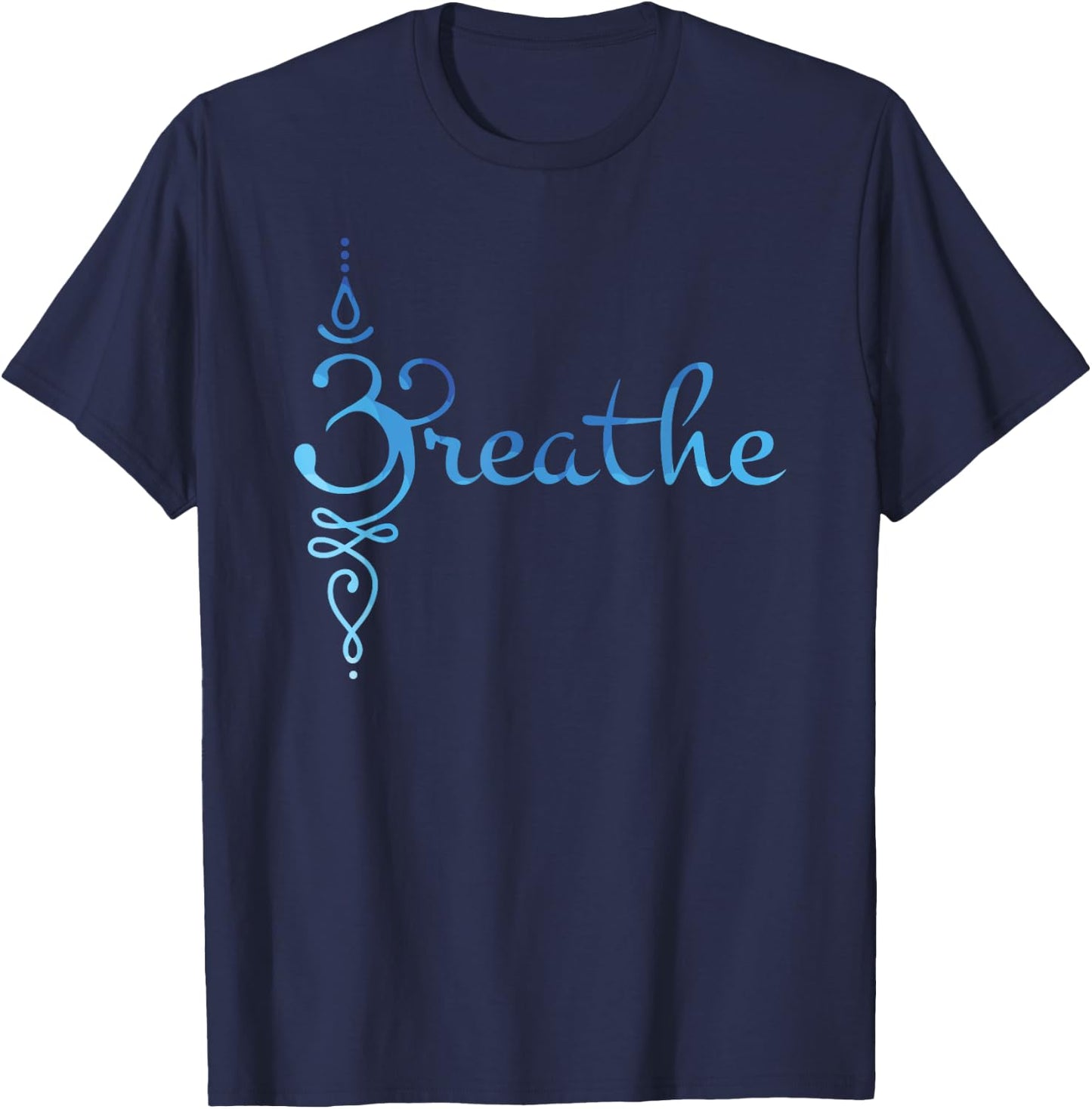 Sanskrit Zen Yoga Meditation Breathing Symbol T-Shirt - T-Shirt | Navy