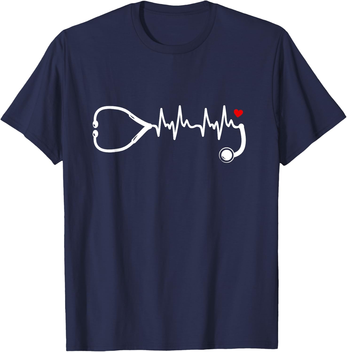 Nurse Heartbeat Clothing - Stethoscope Heart Student Nurse T-Shirt - T-Shirt | Navy